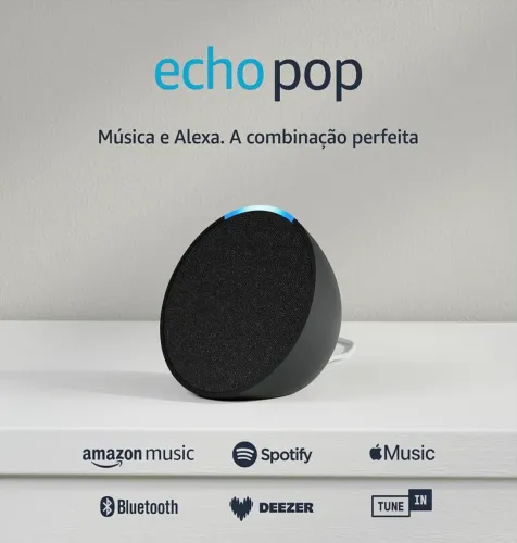 Echo Pop (Geração mais recente) | Smart speaker compacto com som envolvente e Alexa 