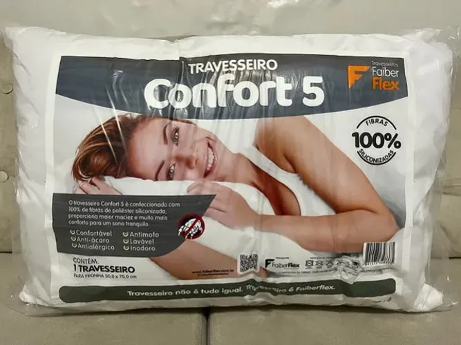 Travesseiro Fibra Siliconada Confort 5 - Entrega grátis para Fortaleza