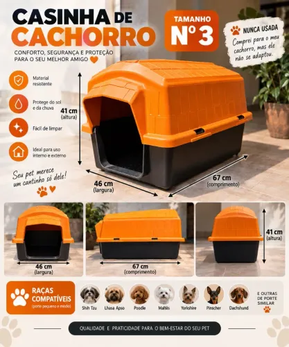 Casinha para Cachorro Nº 3 - Nunca Usada - Porte Pequeno/Médio