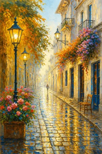 Quadro Decorativo "Amanhecer no Outono" Paisagem 50 X 70 Cm