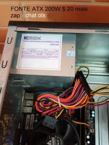 Fonte Atx 200W pra Computador Cpu Intel i3 Amd. 