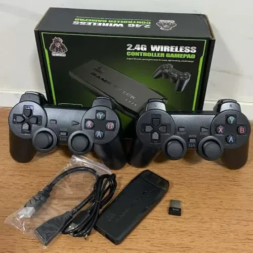 GAME STICK 4K RETRO COM 2 CONTROLES E 10.000 JOGOS