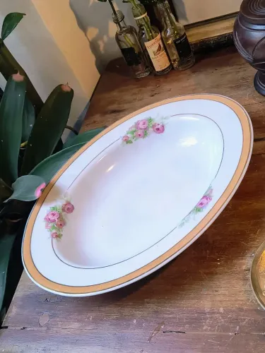 travessa em porcelana antiga anos 50 louça cozinha antigo antiquario decoração vintage
