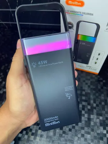 Power Bank 20.000mAh MiniMon 45W com Luz Ambiente - Modelo MM-CDB341