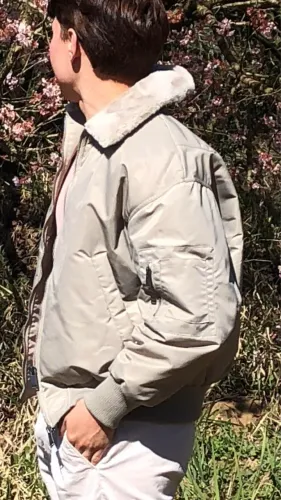 Jaqueta Zara Masculina Bege Estilo Aviador M - Impecável