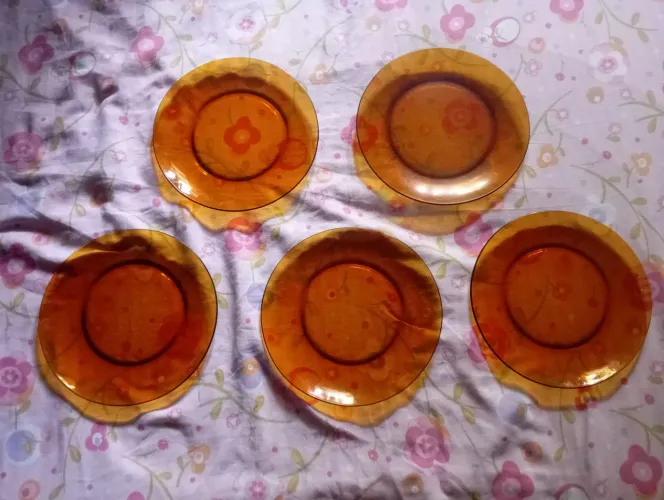 Jogo de 5 Pratos de Vidro Duralex Original Colecionador conjunto ou peça cada