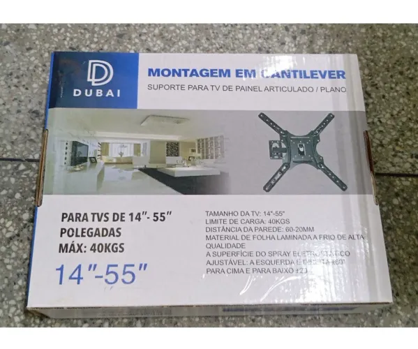 SUPORTE PARA TV MODELO PAINEL E PAREDE ARTICULADO DE 14 A 55 POLEGADAS