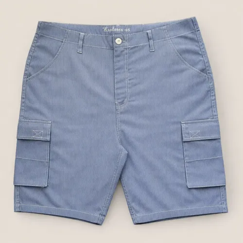 BERMUDA MASC. CARGO LISTRADA AZUL / BRANCO EXPLORER ? 46