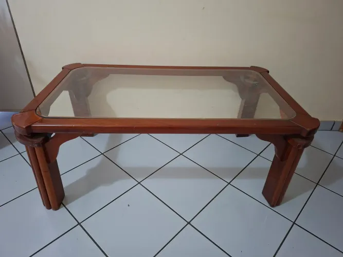 Mesa centro mogno maciço 