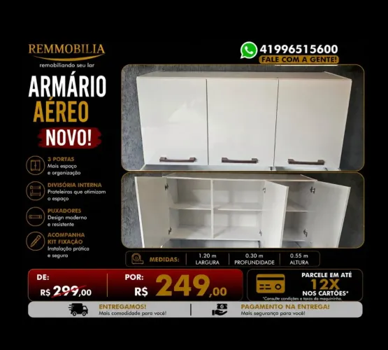 ARMÁRIO AÉREO NOVO / ENTREGAMOS MONTADO