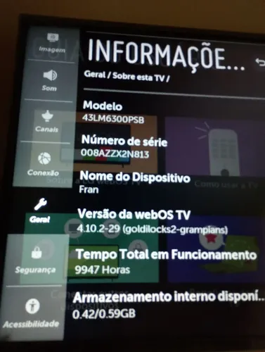 Smart tv LG 43 polegadas