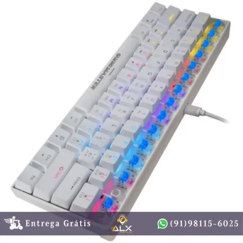Teclado Mecânico 60% Switch Blue Spectra Fury White Kbw88 *ENTREGA GRÁTIS*