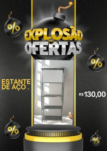PRATELEIRA DE AÇO GALVANIZADO 130,00 ATÉ ACABAR O ESTOQUE