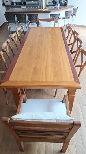 Mesa madeira rústica - maciça 2,5m