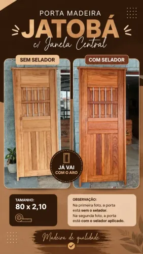Porta Madeira Jatobá sob encomenda 80x 2,10