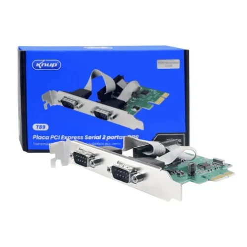 PLACA PCI-E 2 SAIDAS SERIAL 1 SAIDA PARALELA KNUP KP-T105 - LOJA DADO DIGITAL