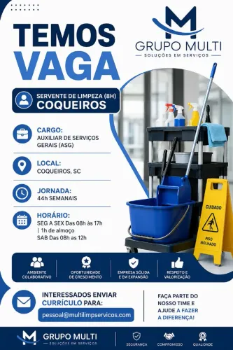 AUXILIAR DE SERVIÇO GERAIS - 44HS COQUEIROS