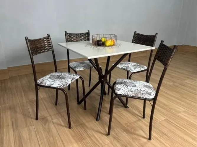 Mesa Macaé com 4 cadeiras Ratam - Entrega Rápida 