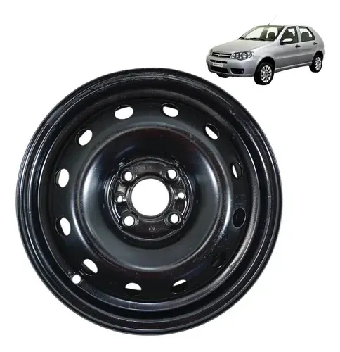 Roda Ferro Aro 14 4 Furos Fiat Uno Palio Siena Marea 2007 Preto