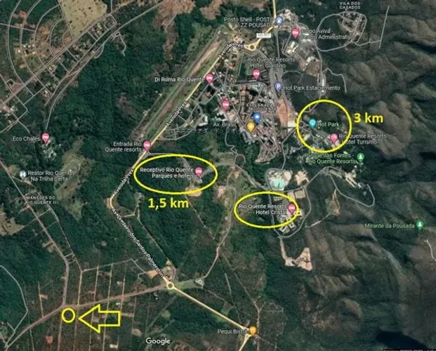 Lote Chácara Localizado somente a 3 km do Hot Park.