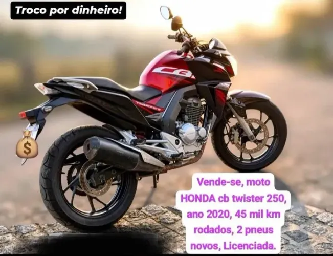 CB TWISTER 2020 VERMELHA MUITO CONSERVADA