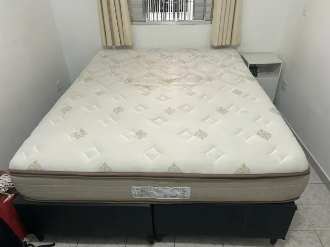 Cama Box Queen Bipartida + Colchão Probel Brisa Premium | Excelente Estado