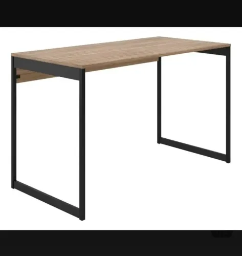Mesa 150x60 Industrial Estilo Madeirado Com Preto Vintage