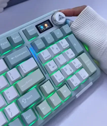 Teclado Mecânico SOLAKAKA A99 Pro MINT com Tela LCD Teclado Gamer Sem Fio, Ho
