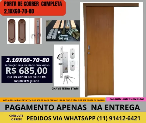 porta de madeira de correr para quarto modelo bhy