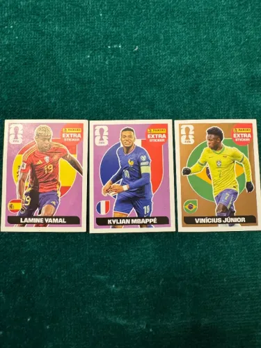 Figurinhas legends 2026 Yamal Mabppe e ViniJr