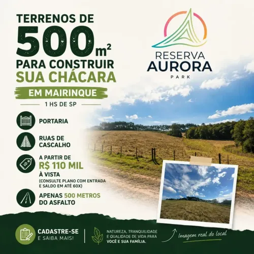 Seu Dinheiro Trabalhando em Terra | Lotes de 500m²
