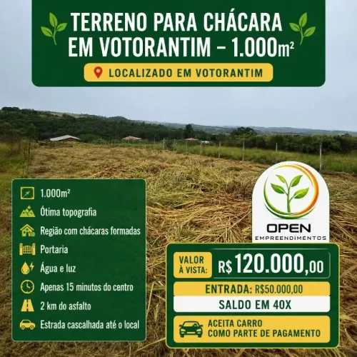 Terreno 1000m²- Votorantim/Piedade