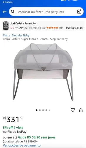 Berço portátil excelente