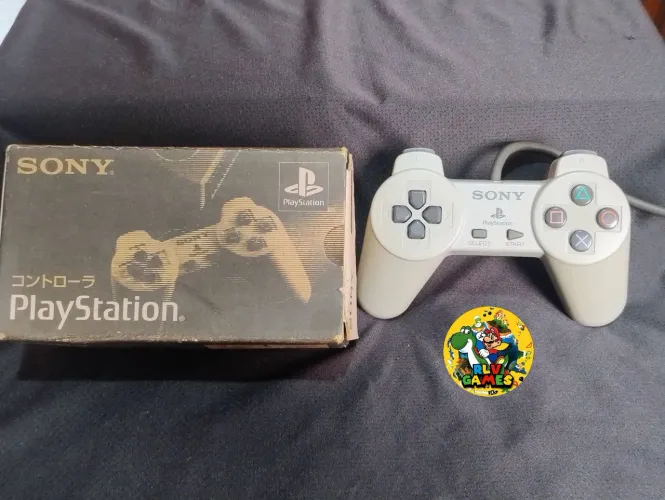 Controle PlayStation simples original na caixa
