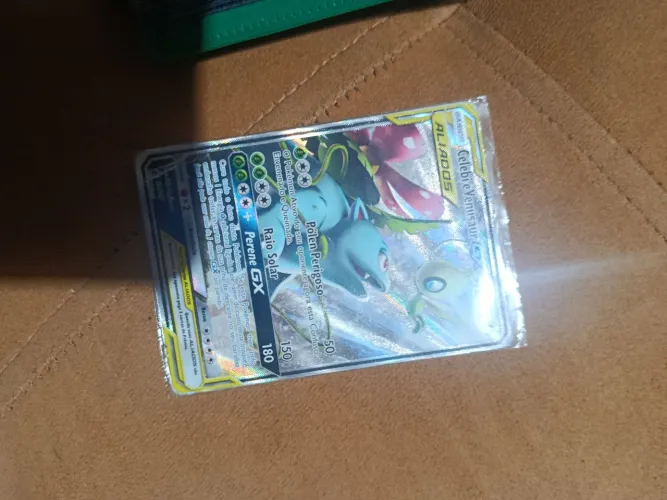 Carta pokémon tcg celebi e venusaur gx aliados