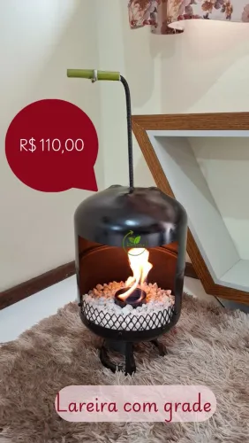 Lareiras Ecológicas com grade 