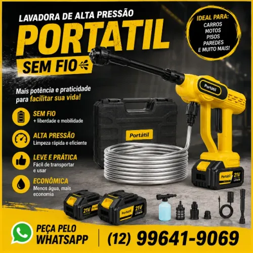 6 em 1 Pistola Lavadora de Alta Pressão Rubro X 70bar 200W Sem Fio Elétrica Lavagem de Car