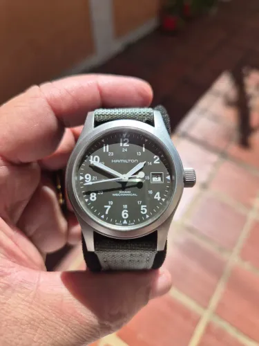 Relógio Hamilton Khaki Field Mecânico Green Dial H69439363 38mm