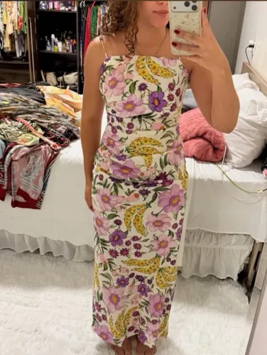 Vestido midi flor farm estampado