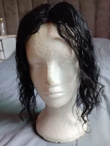 Franjão cabelo humano ondulado top clousure 