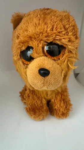 Pelúcia TY Beanie Boo Barley 2015 cachorro marrom 15 cm