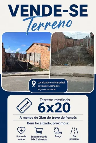 Terreno muito bem localizado 6X20 terreno localizado próximo ao francês