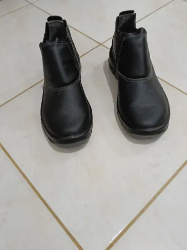Bota botina de segurança C/ Elástico couro pedreiro Bjco PVC