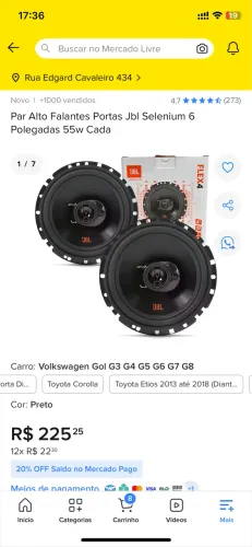 Auto falantes JBL TRIAXIAL 110w RMS 