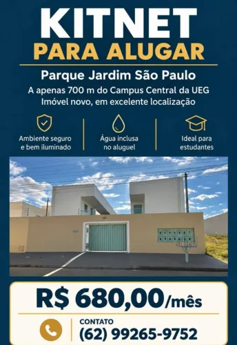 Kitnet para locação próximo a UEG