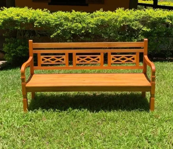Compartilhar Banco rústico namoradeira 3 lugares madeira maciça 170cm