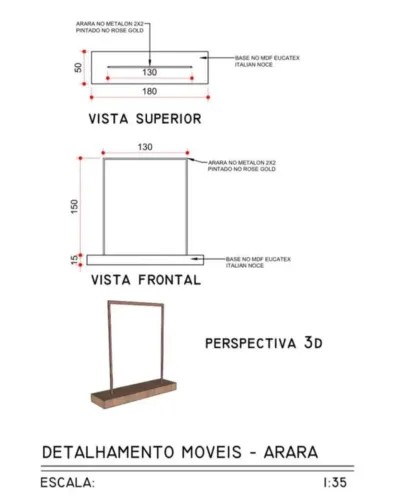 Arara com base MDF