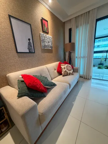Sofá 3 lugares Herval Linho Bege