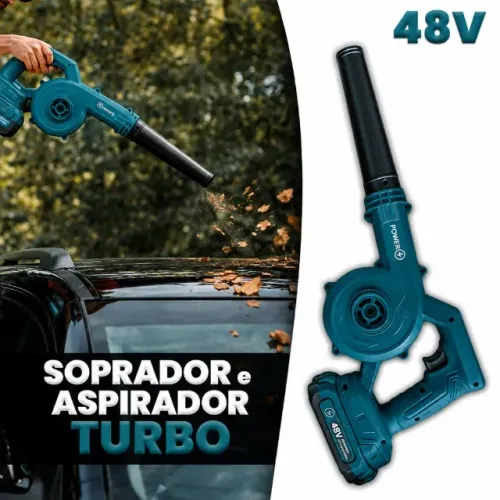 Dê uma olhada em Soprador De Folhas Turbo Elétrico 2 Baterias 48V Bivolt Aspirador por R$1