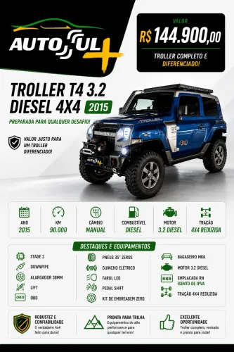 Troller T-4 4X4 3.2 20V TDI Cap. Rígida Diesel 2015